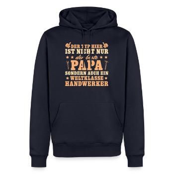 Bester Papa und weltklasse Handwerker - Männer Premium Bio Hoodie - Navy - Vorne - Nico (187cm)