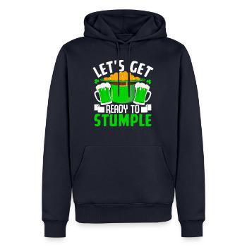 Machen wir uns bereit zum Stolpern - Männer Premium Bio Hoodie - Navy - Vorne - Nico (187cm)