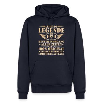 55. Geburtstag Lebende Legende seit 1970 - Männer Premium Bio Hoodie - Navy - Vorne - Nico (187cm)