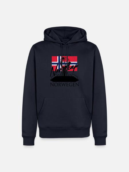 Norwegen Norway Norge Koordinaten Nordkap - Männer Premium Bio Hoodie - Navy