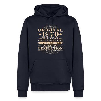 55. Geburtstag Original seit 1970 - Männer Premium Bio Hoodie - Navy - Vorne - Nico (187cm)
