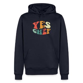 Chef Drôle Restaurant Cuisine Chef - Sweat à capuche Premium bio Homme - bleu marine - Devant - Nico (187cm)