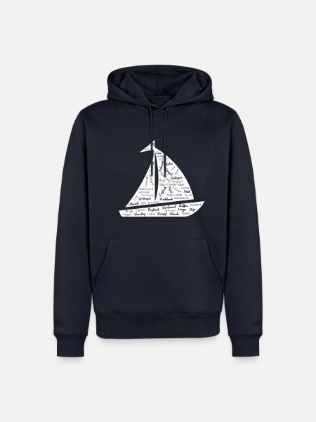 Segelboot Wortwolken Design - Männer Premium Bio Hoodie - Navy