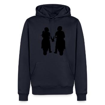 Bikercouple Motorradfahrer Pärchen Paar Motorrad - Männer Premium Bio Hoodie - Navy - Vorne - Nico (187cm)