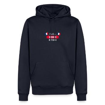 Meilleur Ouvrier de France - Sweat à capuche Premium bio Homme - bleu marine - Devant - Nico (187cm)