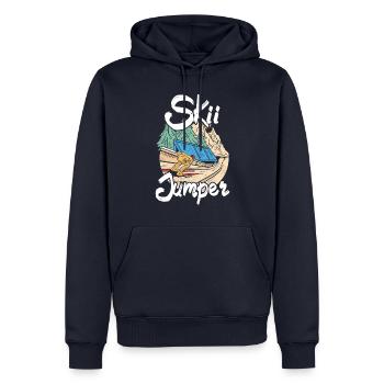 Saut à ski Saut à ski Saut à ski - Sweat à capuche Premium bio Homme - bleu marine - Devant - Nico (187cm)