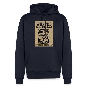 Voulait que le chat de Schrödiger soit mort et vivant - Sweat à capuche Premium bio Homme - bleu marine - Devant - Nico (187cm)