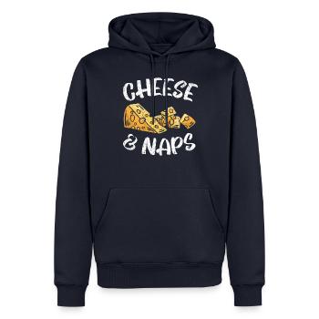 Fromage et nap fromage fromage foodie Molkereip - Sweat à capuche Premium bio Homme - bleu marine - Devant - Nico (187cm)