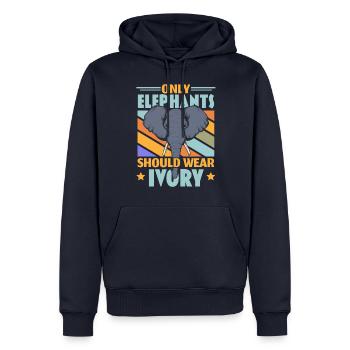 Nur Elefanten sollten Elfenbein tragen Wildlife An - Männer Premium Bio Hoodie - Navy - Vorne - Nico (187cm)