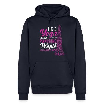 Yoga Lovers Meditation Fitness Exercise Meditate - Men’s Premium Organic Hoodie - navy - Front - Nico (187cm)