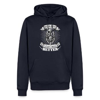 Beards make everything better - Men’s Premium Organic Hoodie - navy - Front - Nico (187cm)