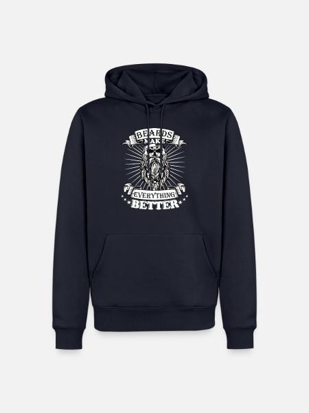 Beards make everything better - Men’s Premium Organic Hoodie - navy