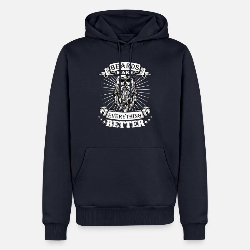Beards make everything better - Men’s Premium Organic Hoodie - navy
