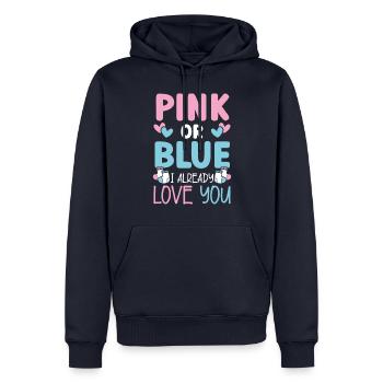Rosa oder blau Ich liebe dich schon Baby Ankündigu - Männer Premium Bio Hoodie - Navy - Vorne - Nico (187cm)