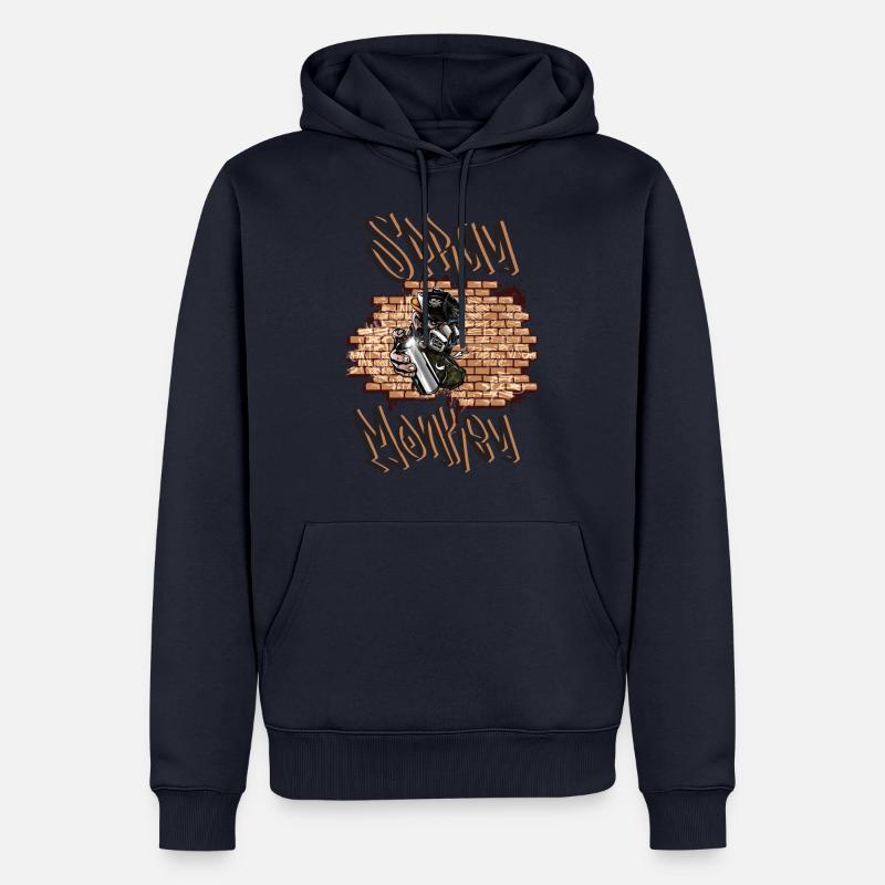 Spray Monkey Graffiti - Sweat à capuche Premium bio Homme - bleu marine