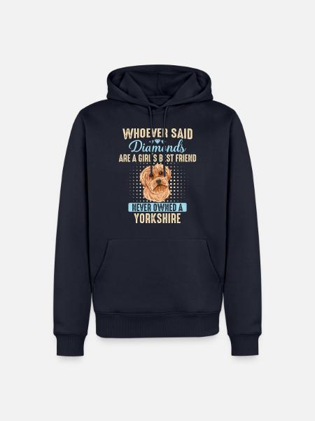 Yorkshire Terrier Hund - Männer Premium Bio Hoodie - Navy