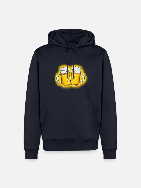 Bier Krüge anstoßen - Männer Premium Bio Hoodie - Navy