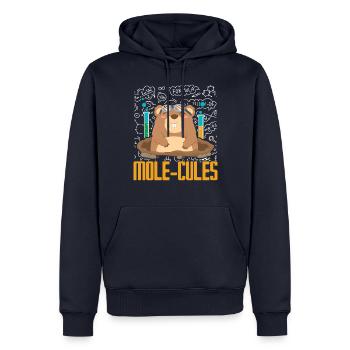 Mole Mole Lover Mole Whisperer Wis - Sweat à capuche Premium bio Homme - bleu marine - Devant - Nico (187cm)