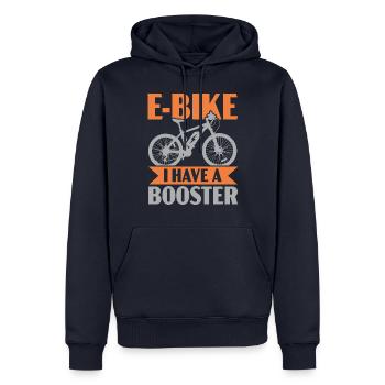 E-Bike J’ai un Booster Electric Bike Ride - Sweat à capuche Premium bio Homme - bleu marine - Devant - Nico (187cm)