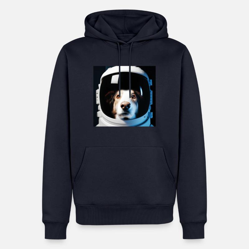 Chien dans l’espace - Sweat à capuche Premium bio Homme - bleu marine