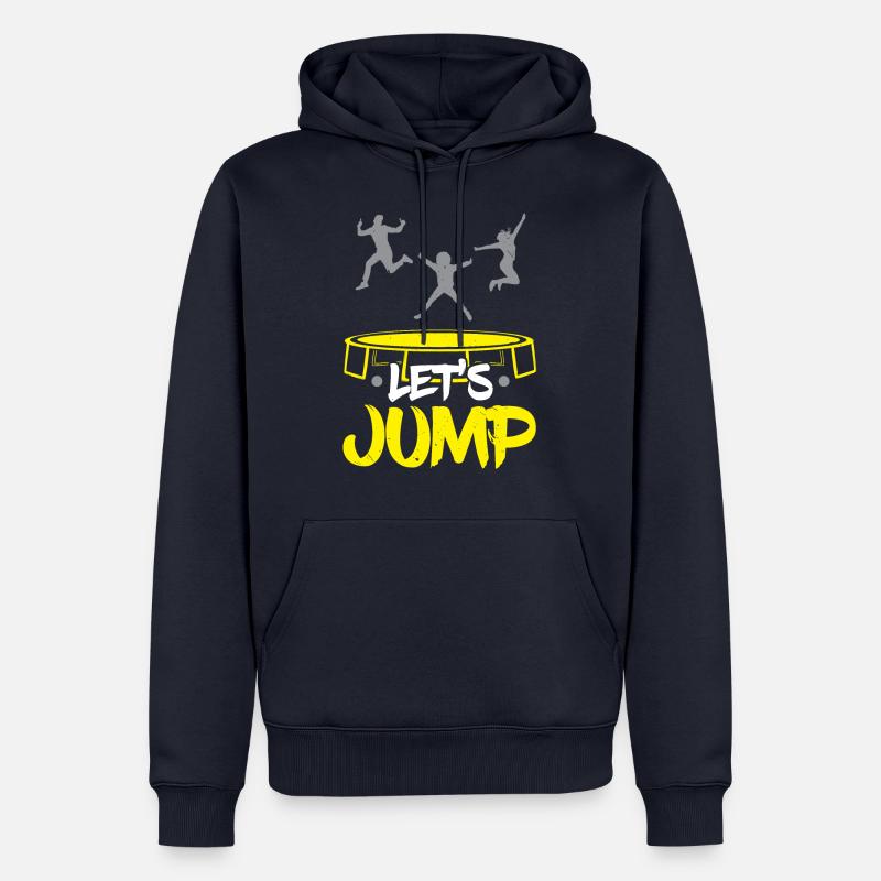 Sautons Trampoline Trampoline Saut Trampoline - Sweat à capuche Premium bio Homme - bleu marine