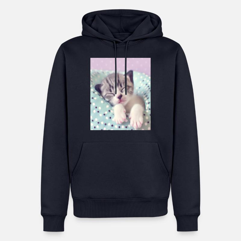 Mignon bébé chaton - Sweat à capuche Premium bio Homme - bleu marine