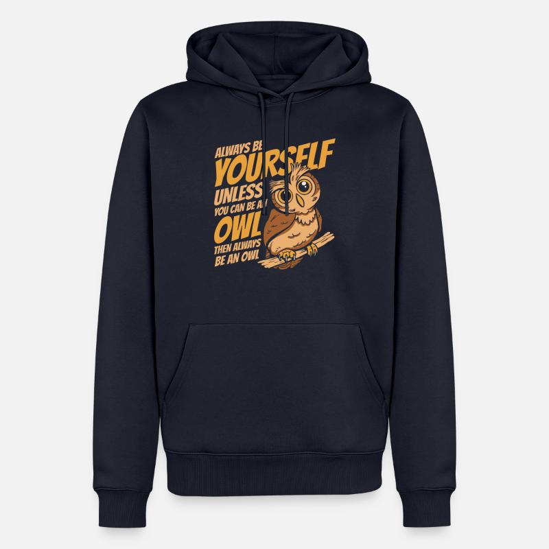 Eule Vogel Tier Eulen - Männer Premium Bio Hoodie - Navy