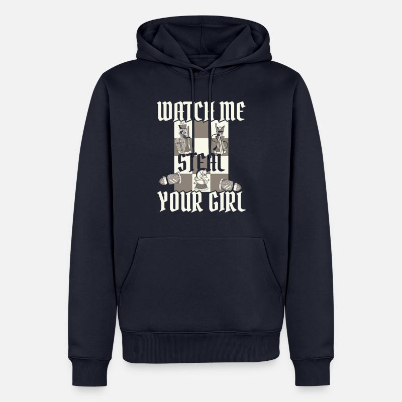 Joueurs d’échecs - Sweat à capuche Premium bio Homme - bleu marine