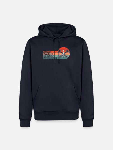 Lustiger Dachdecken Spruch - Dachdecker - Männer Premium Bio Hoodie - Navy