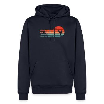 Surfer & Kitesurfer Dicton - Kitesurf & Surf - Sweat à capuche Premium bio Homme - bleu marine - Devant - Nico (187cm)