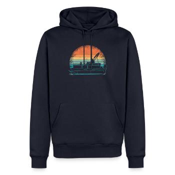Ponton Bateau Capitaine Pontoon Boats - Sweat à capuche Premium bio Homme - bleu marine - Devant - Nico (187cm)