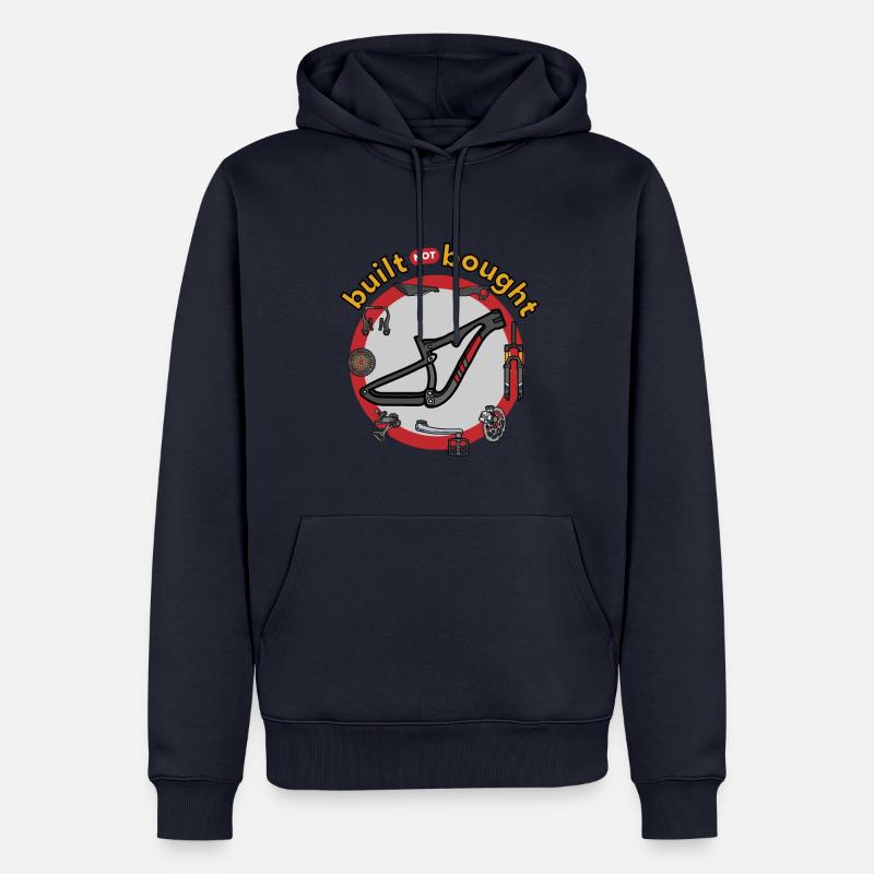 construit pas acheté, VTT TRIAL vélo sport - Sweat à capuche Premium bio Homme - bleu marine