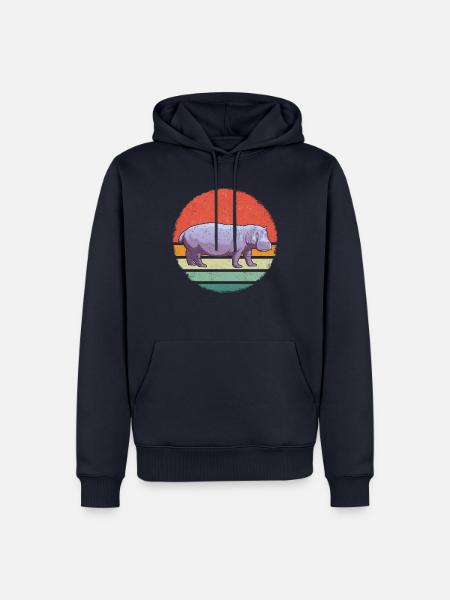Nilpferd Nilpferde Tier - Männer Premium Bio Hoodie - Navy