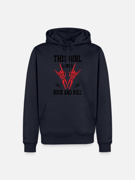 Rock and Roll Girl - Männer Premium Bio Hoodie - Navy