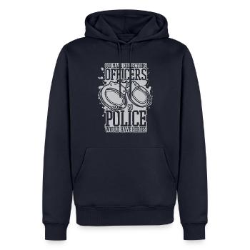 Agent correctionnel Gardien Agent d’application de la loi - Sweat à capuche Premium bio Homme - bleu marine - Devant - Nico (187cm)