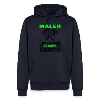 Maler Top Zustand - 20. Geburtstag - Männer Premium Bio Hoodie - Navy - Vorne - Nico (187cm)