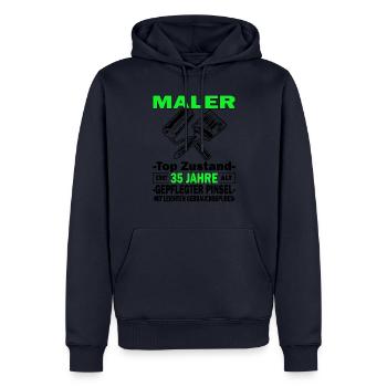 Maler Top Zustand - 35. Geburtstag - Männer Premium Bio Hoodie - Navy - Vorne - Nico (187cm)