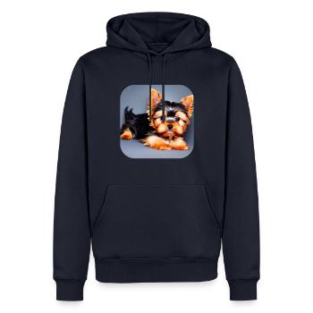 Yorkshire Terrier Welpe - Männer Premium Bio Hoodie - Navy - Vorne - Nico (187cm)