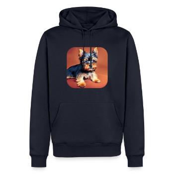 Yorkshire Terrier Welpe - Männer Premium Bio Hoodie - Navy - Vorne - Nico (187cm)