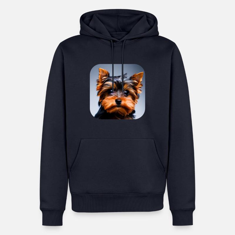 Yorkshire Terrier Chiot - Sweat à capuche Premium bio Homme - bleu marine