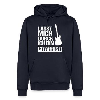 Lasst mich durch, ich bin Gitarrist! - Männer Premium Bio Hoodie - Navy - Vorne - Nico (187cm)