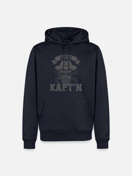 Ahoi Käpt'n mit Totenkopf - Männer Premium Bio Hoodie - Navy