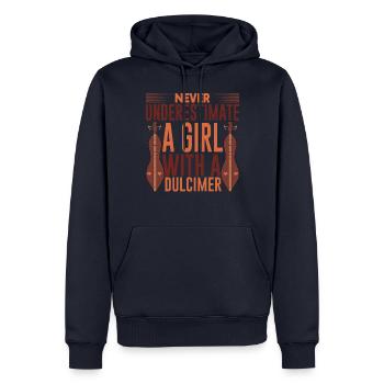 Instrument Dulcimer Girl - Men’s Premium Organic Hoodie - navy - Front - Nico (187cm)