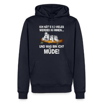 Ich hätte so vieles werden können - Männer Premium Bio Hoodie - Navy - Vorne - Nico (187cm)