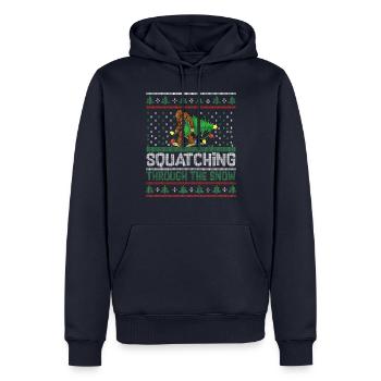 Match de hockey sur glace - Sweat à capuche Premium bio Homme - bleu marine - Devant - Nico (187cm)