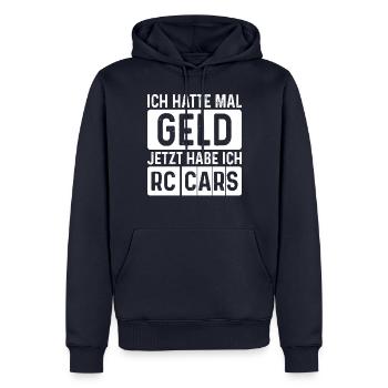 ich hatte mal geld jetzt habe ich rc cars - Männer Premium Bio Hoodie - Navy - Vorne - Nico (187cm)