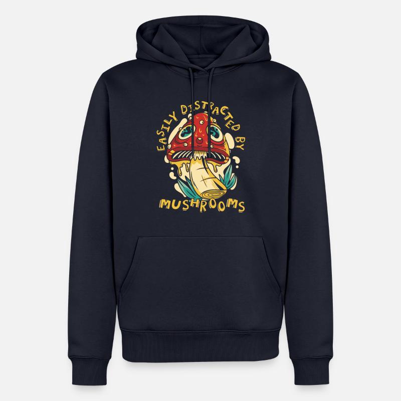 Champignons Champignons Champignon Champignon - Sweat à capuche Premium bio Homme - bleu marine