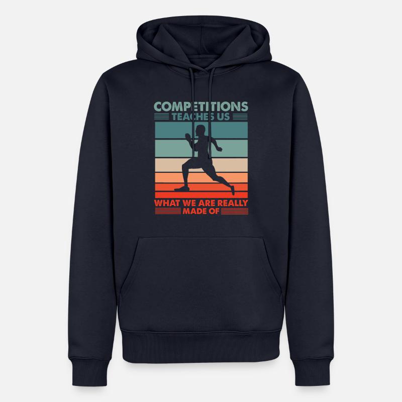 Compétition de course à pied - Sweat à capuche Premium bio Homme - bleu marine