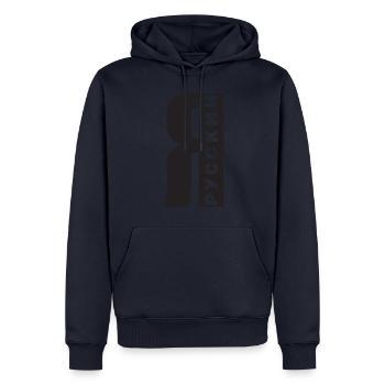 Ich bin Russe Spruch auf Russisch aus Russland - Männer Premium Bio Hoodie - Navy - Vorne - Nico (187cm)