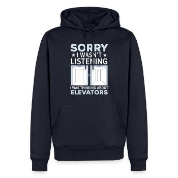 I didn't listen, I daunted elevators - Men’s Premium Organic Hoodie - navy - Front - Nico (187cm)